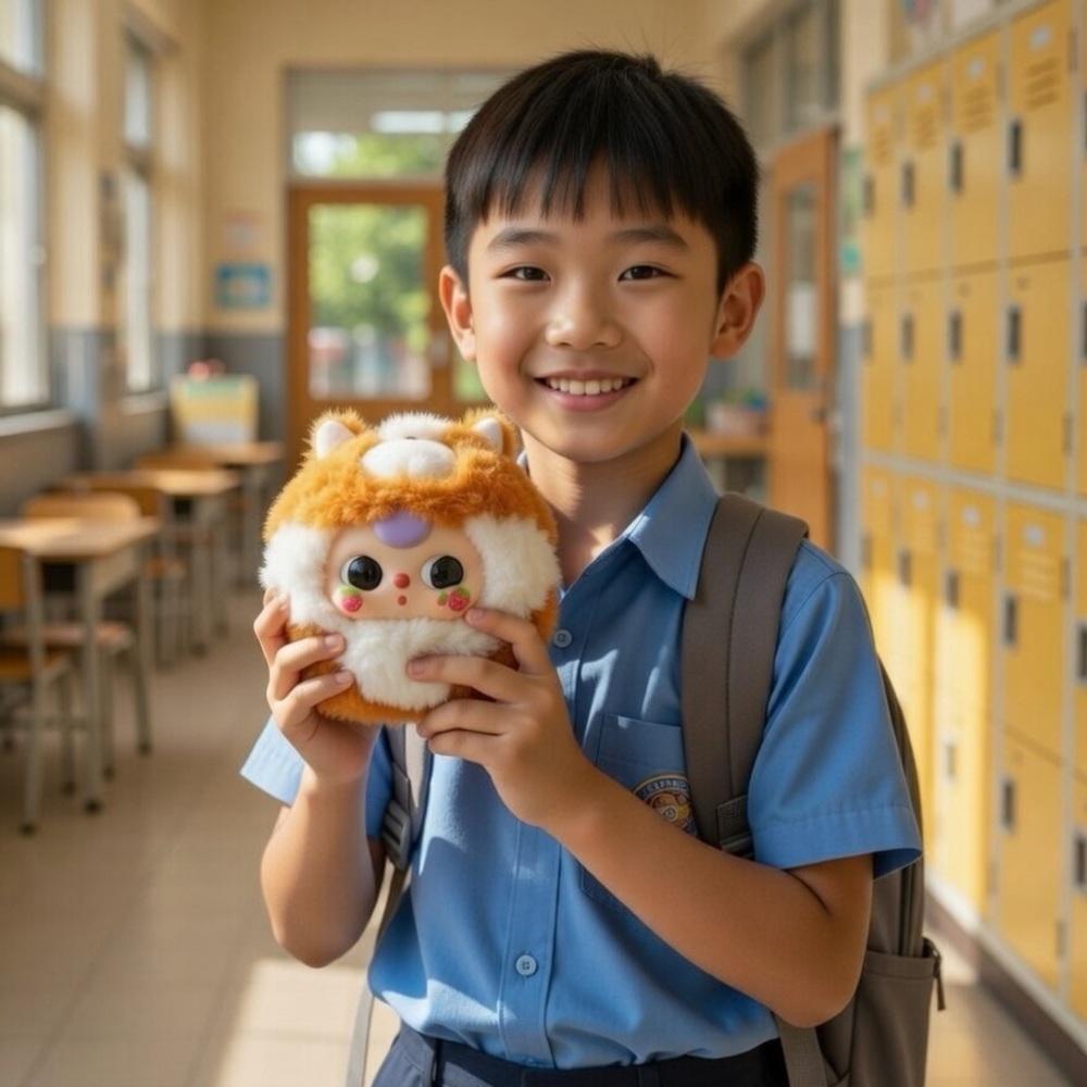 Charming Tan and White Plush Toy for Kids